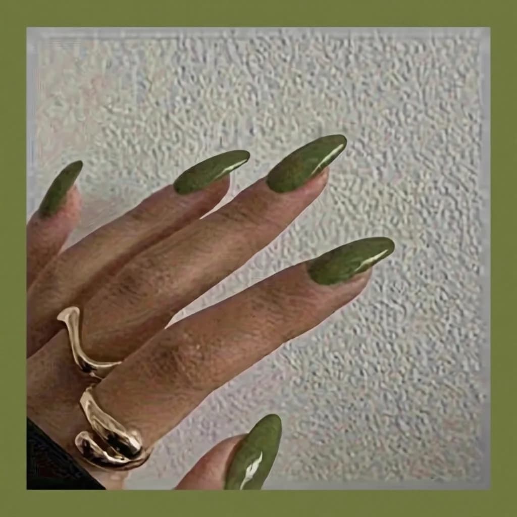 Uñas Postizas Trapecio Brillantes Cortas Color Sólido 24 Piezas en Caja