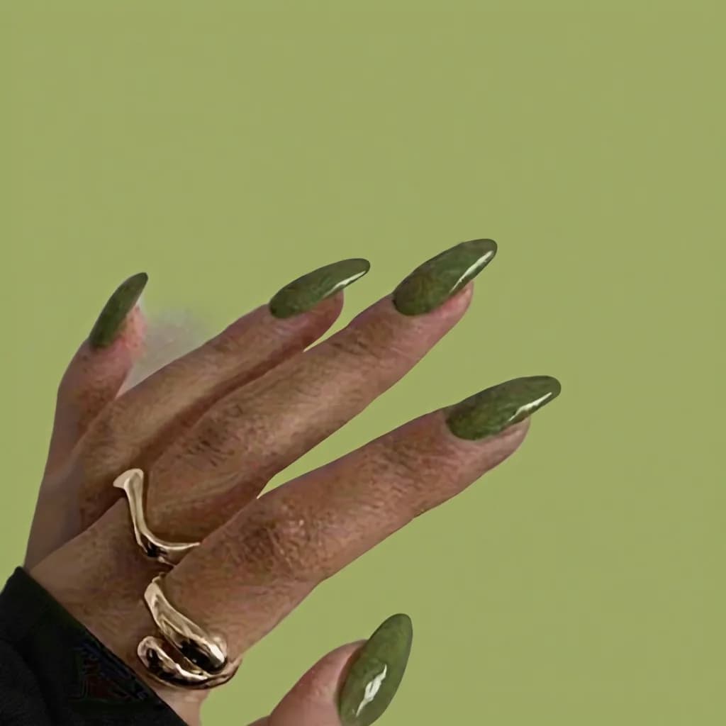 Uñas Postizas Trapecio Brillantes Cortas Color Sólido Caja de 24 Unidades