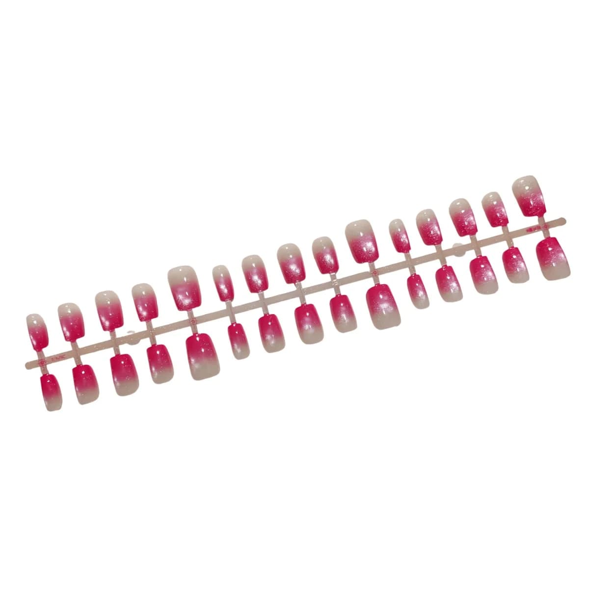 Uñas Postizas Ojo de Gato Degradado Rosa Palo, Forma Bailarina Corta