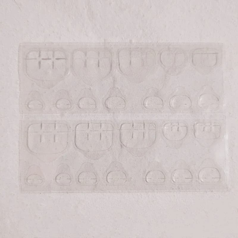 Pegatinas adhesivas transparentes de doble cara para uñas postizas de los pies, 24 unidades