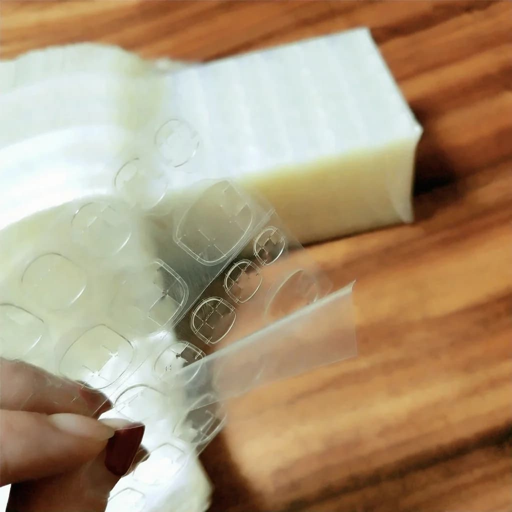 Pestañas Adhesivas Dobles Amarillas Gelatina para Uñas Postizas