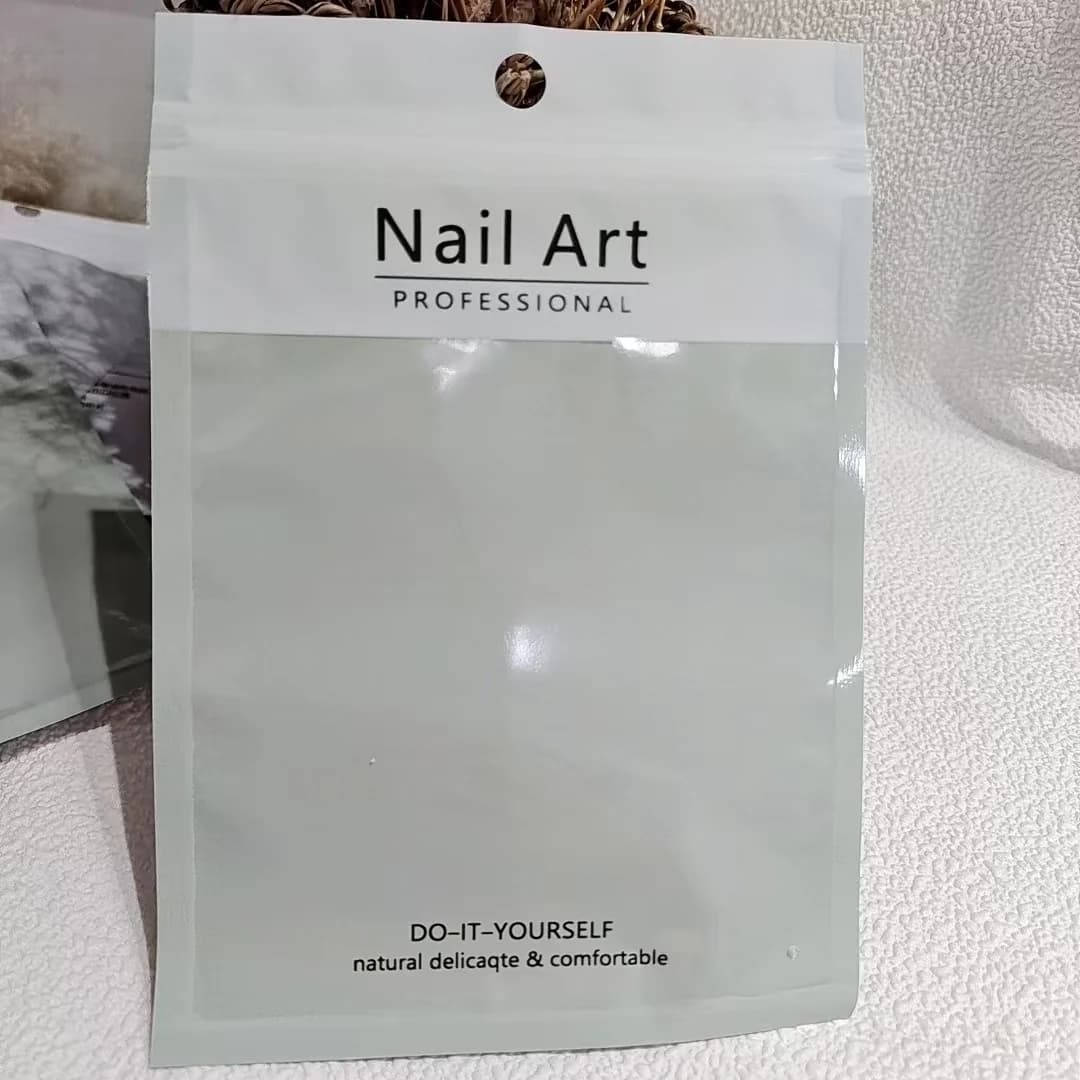 Bolsas de Plástico con Cierre Zip Verde Salvia para Almacenar Herramientas de Uñas