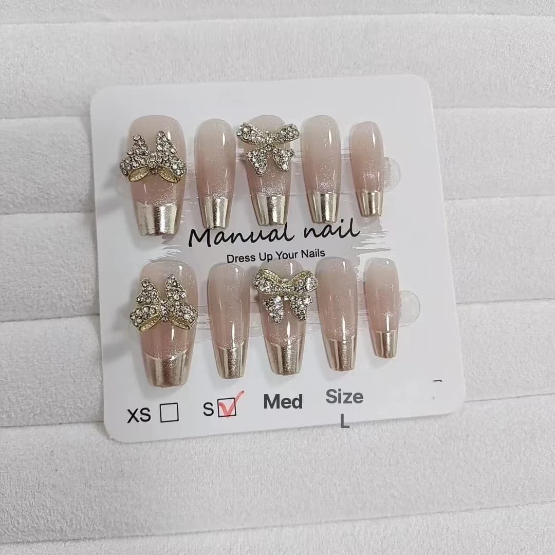 Uñas Postizas Ojo de Gato Mariposa con Acabado Cromado Espejo