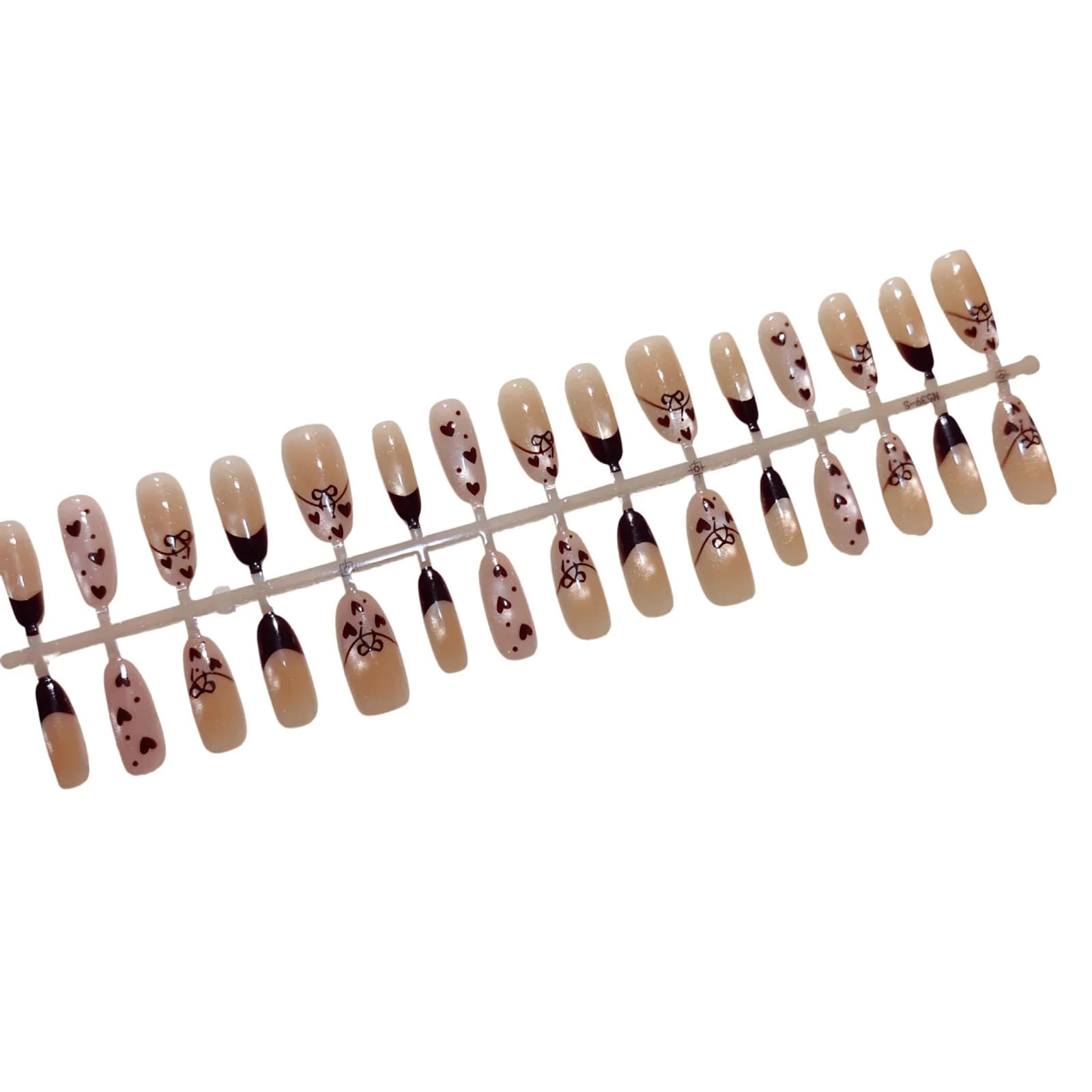 Uñas Postizas Ojo de Gato Mariposa Caramelo Forma Ovalada Mediana 30 Uds