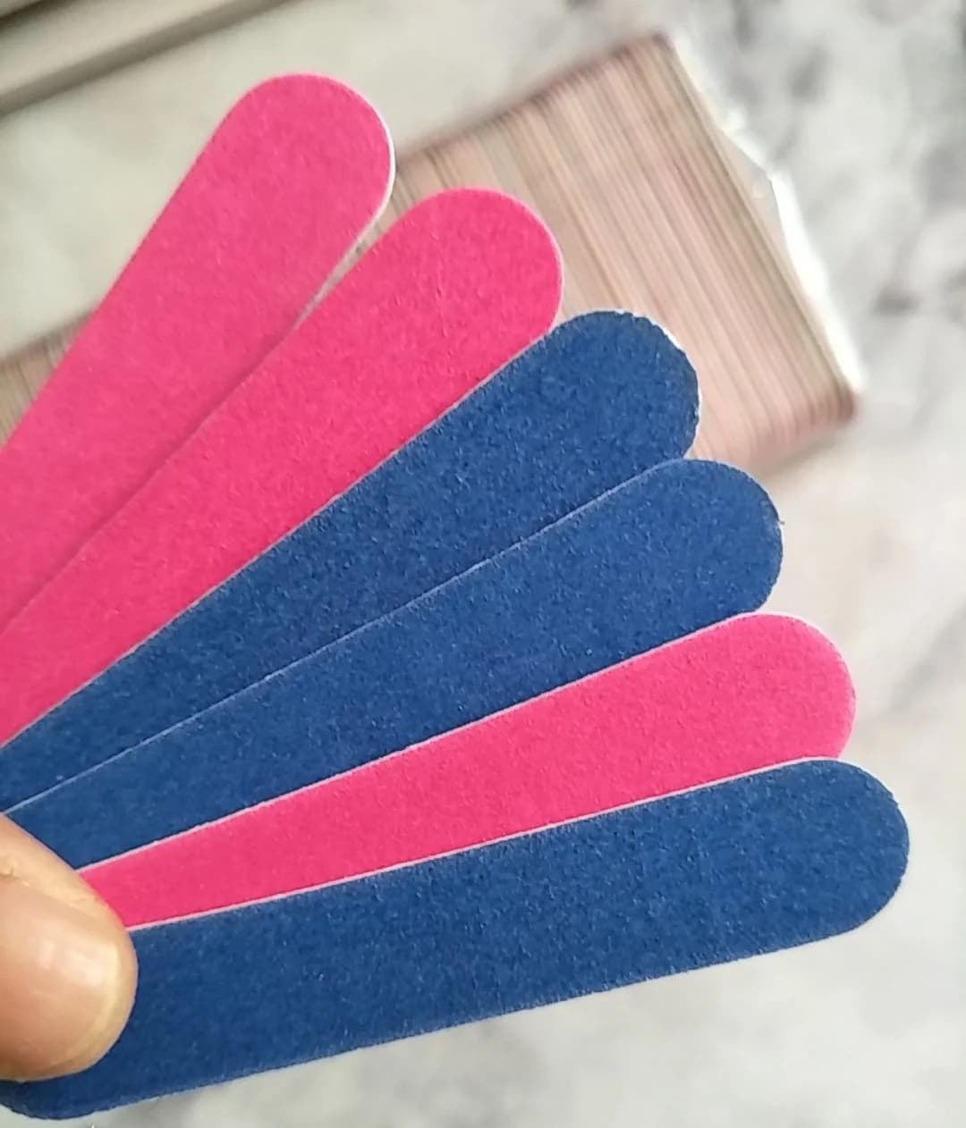 Lima de uñas de madera de doble cara para manicura y pedicura