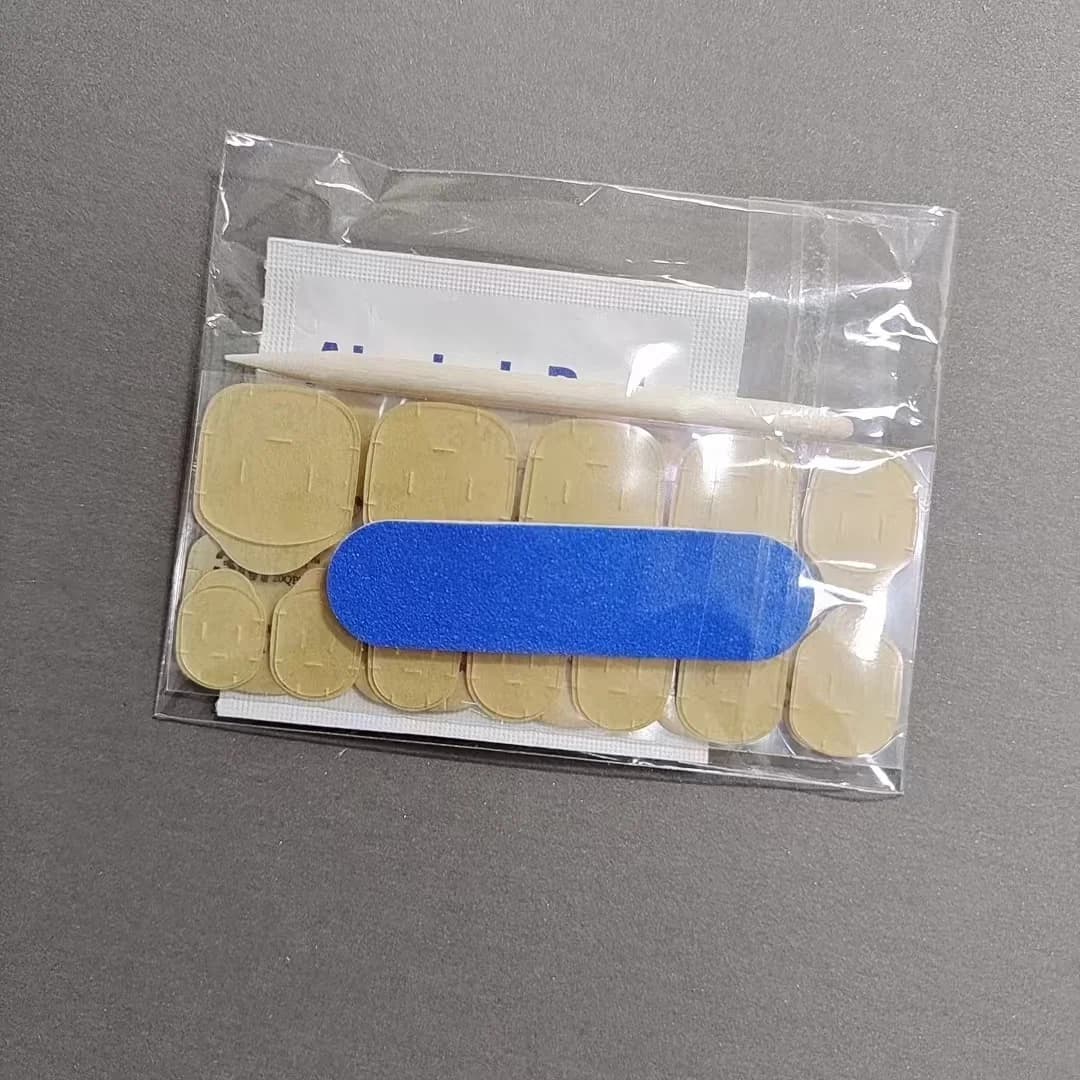 Kit de herramientas para uñas postizas con adhesivos, lima y removedor